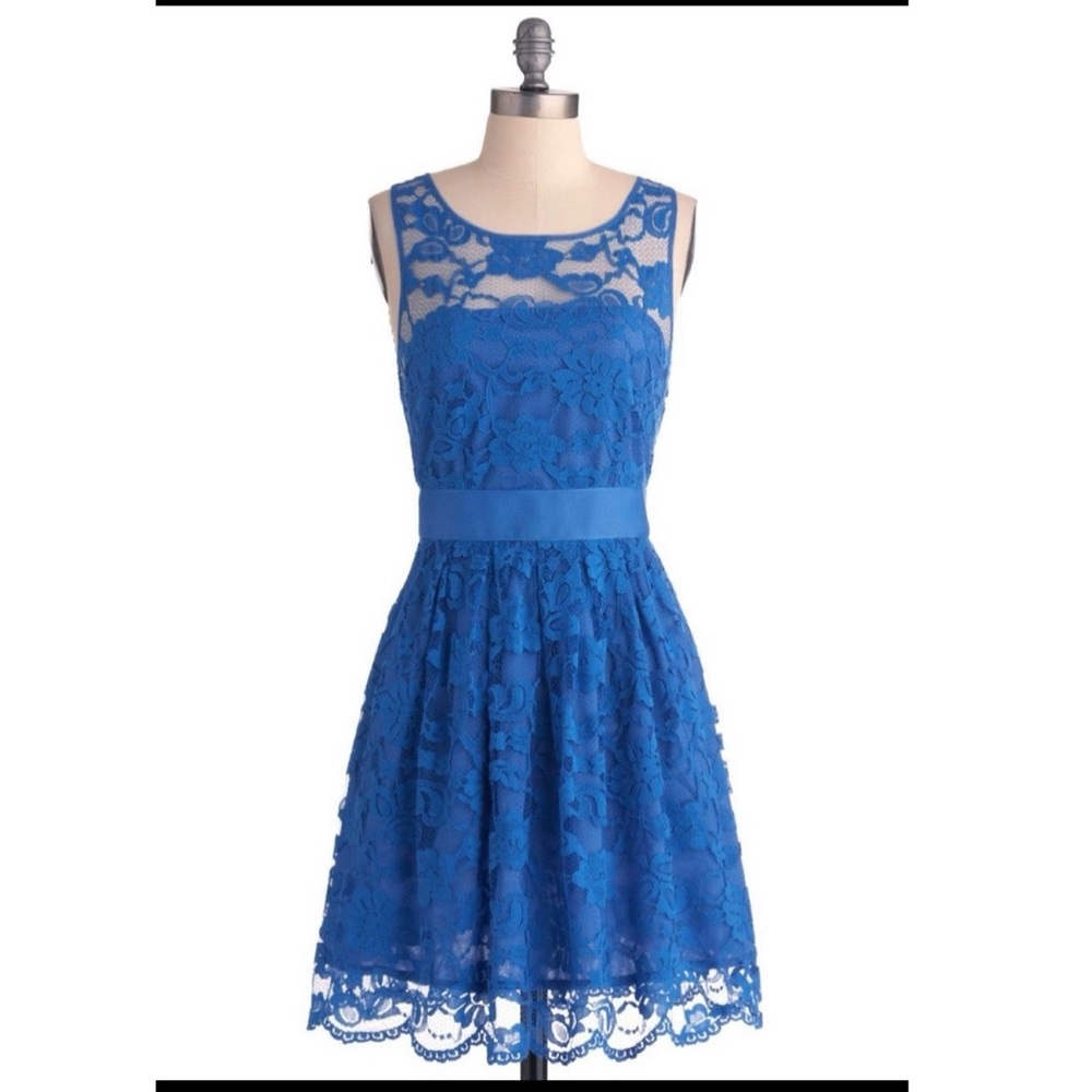 BB Dakota Blue Lace Dress - Size 10